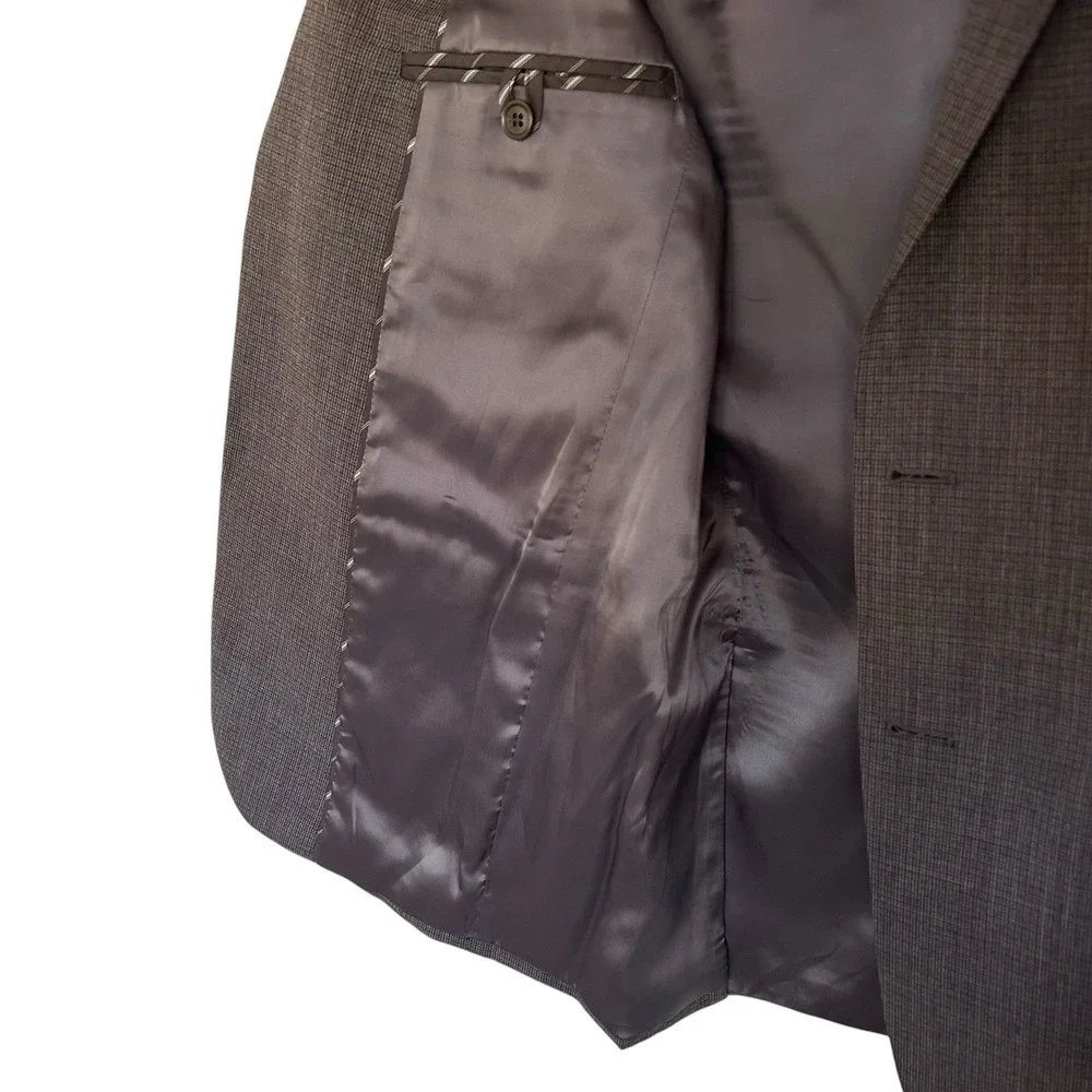 John Varvatos 38R Slim Fit Charcoal Gray Micro Weave Wool Blazer Sport Coat